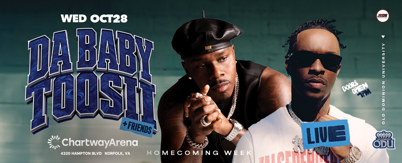 DaBaby and Toosii flyer, 1300 by 528 Web Banner
